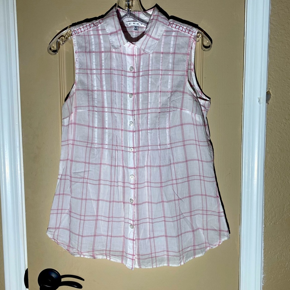 CAbi Cottom sleeveless shirt. Size S